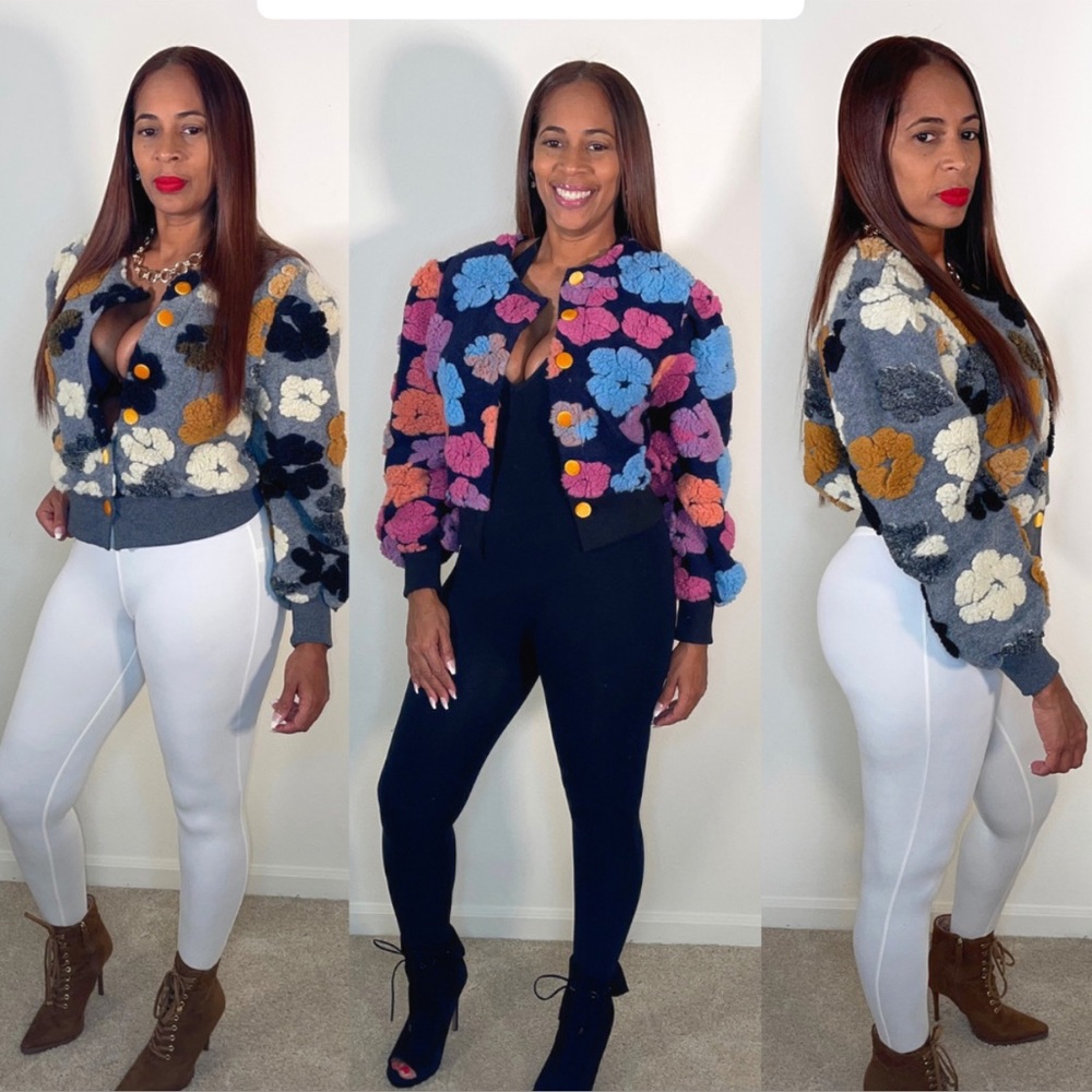 Flower Bomb Jacket.. Cute flowers on a waisted jacket.. ONESIZE fits all…